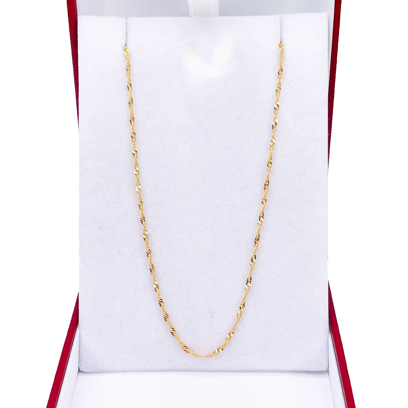 22ct Yellow Gold Fancy Twisted Ripple Chain Necklace 16''inches 1.3mm Width 