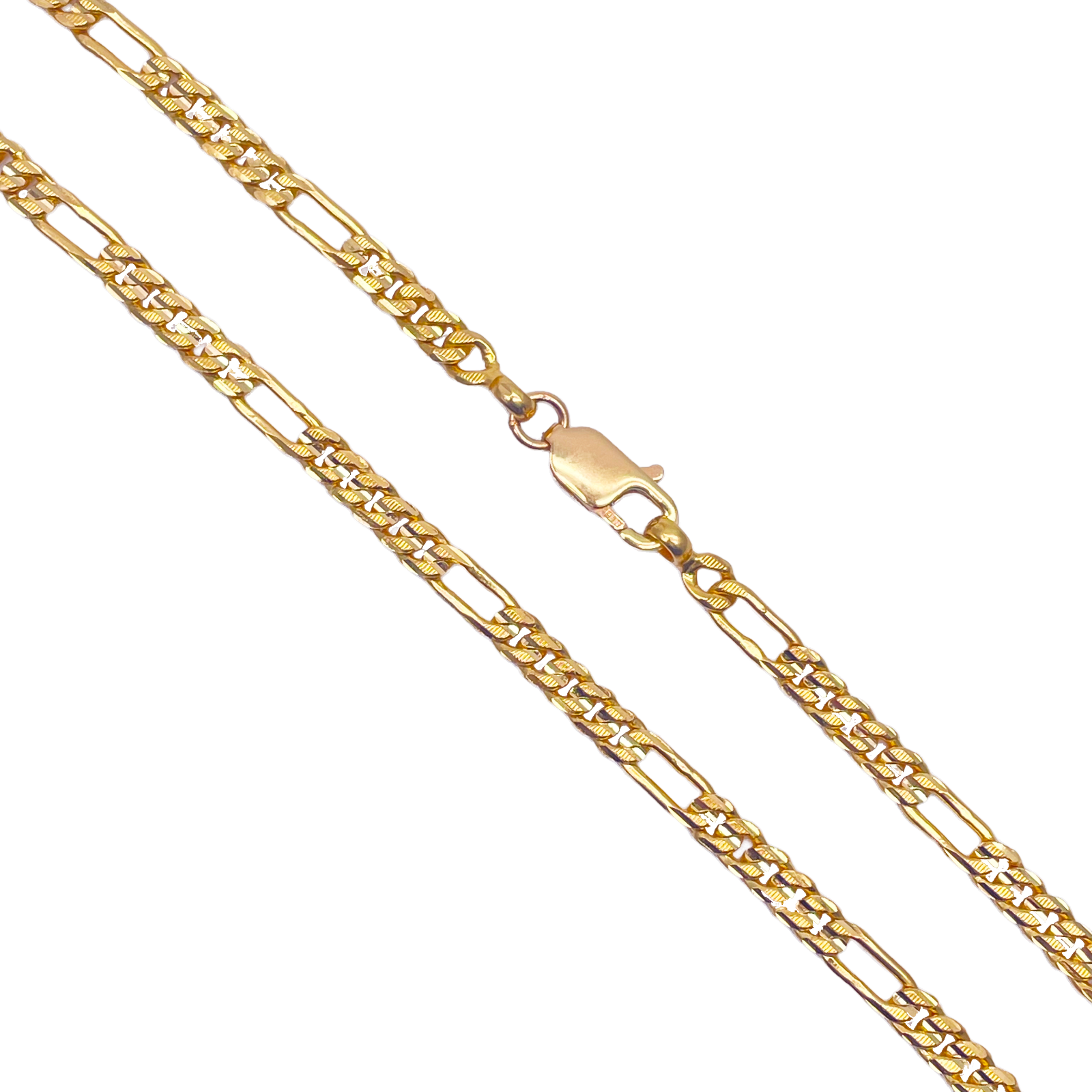 22ct Yellow Gold Figaro Men's Chain 24.4'' inches 5mm Width 