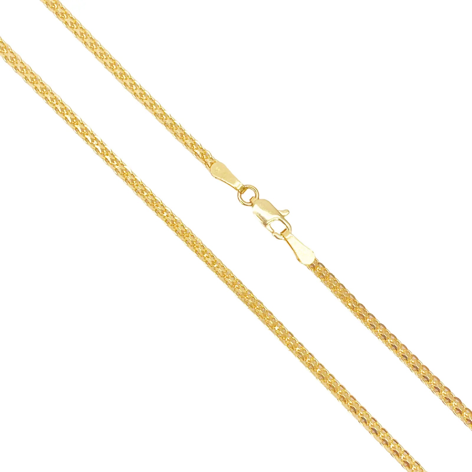 22ct Yellow Gold Flat Chain Necklace 18 inches 2 mm Width 