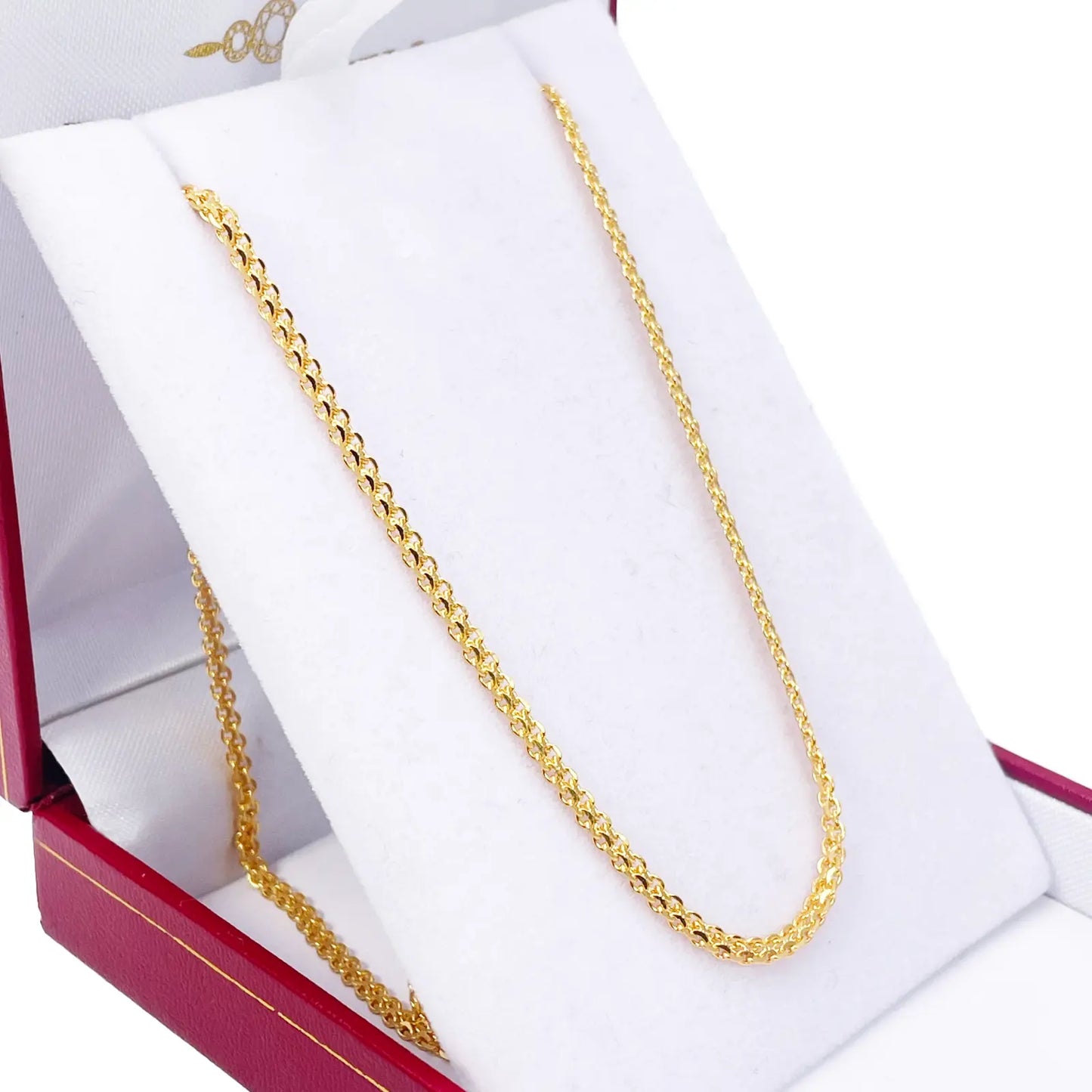 22ct Yellow Gold Flat Chain Necklace 18 inches 2 mm Width 