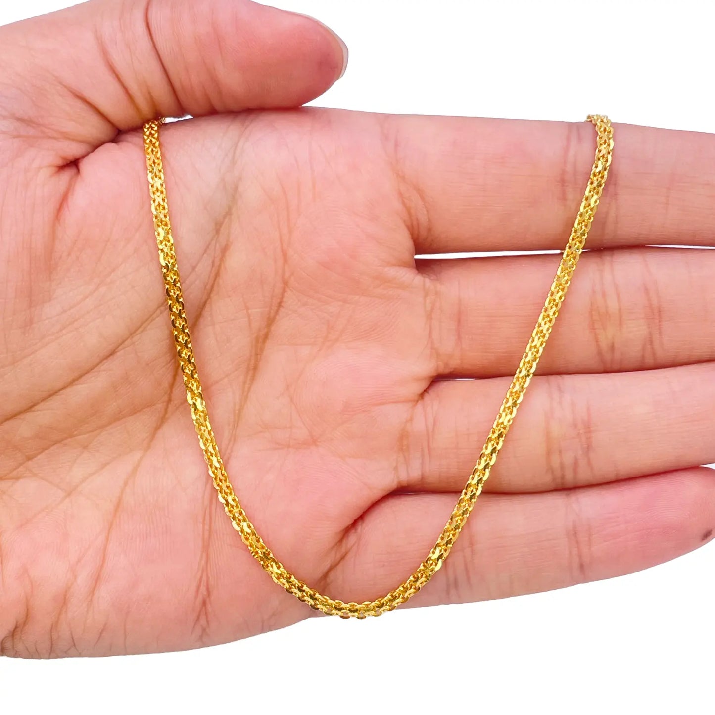 22ct Yellow Gold Flat Chain Necklace 20 inches 2 mm Width 