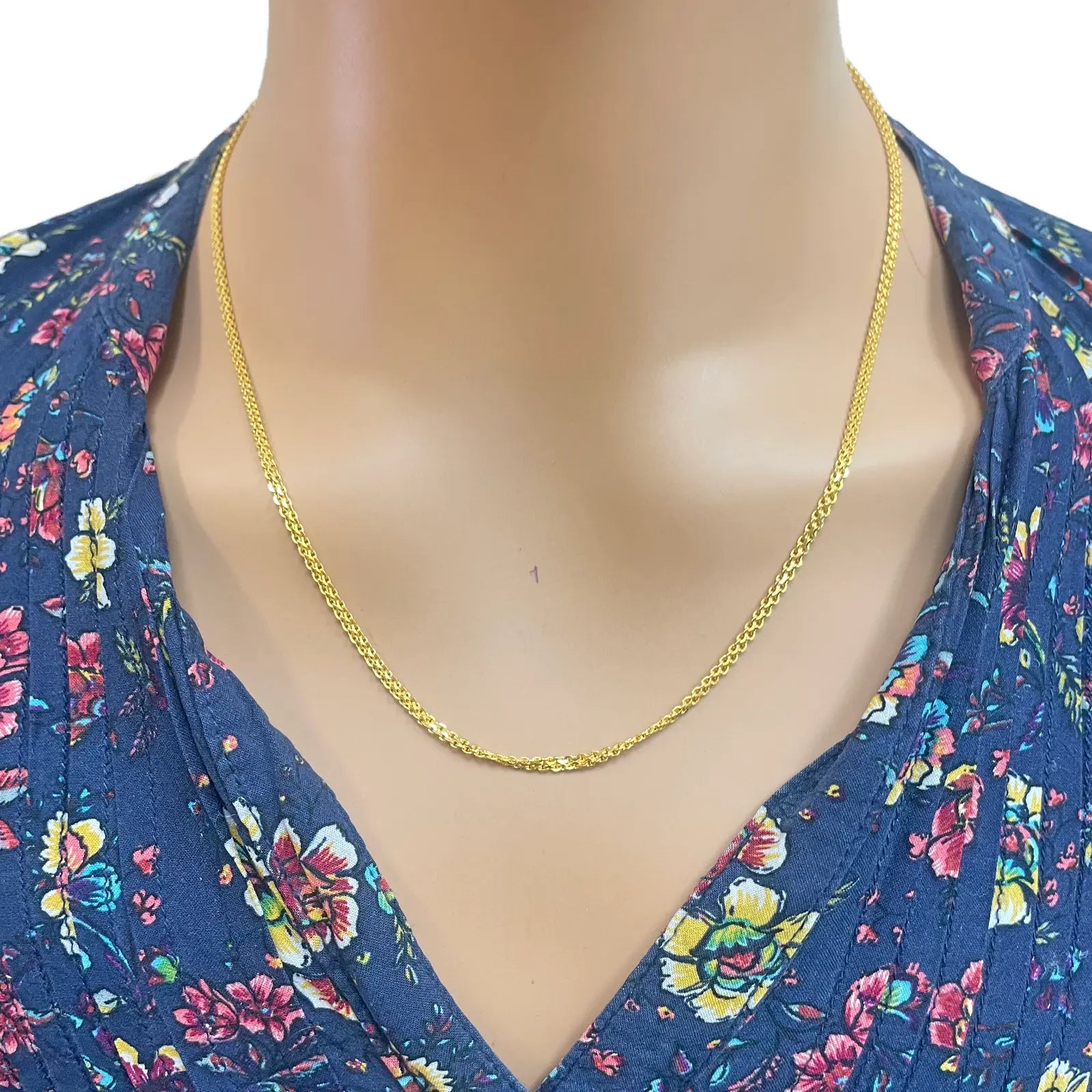 22ct Yellow Gold Flat Chain Necklace 20 inches 2 mm Width 