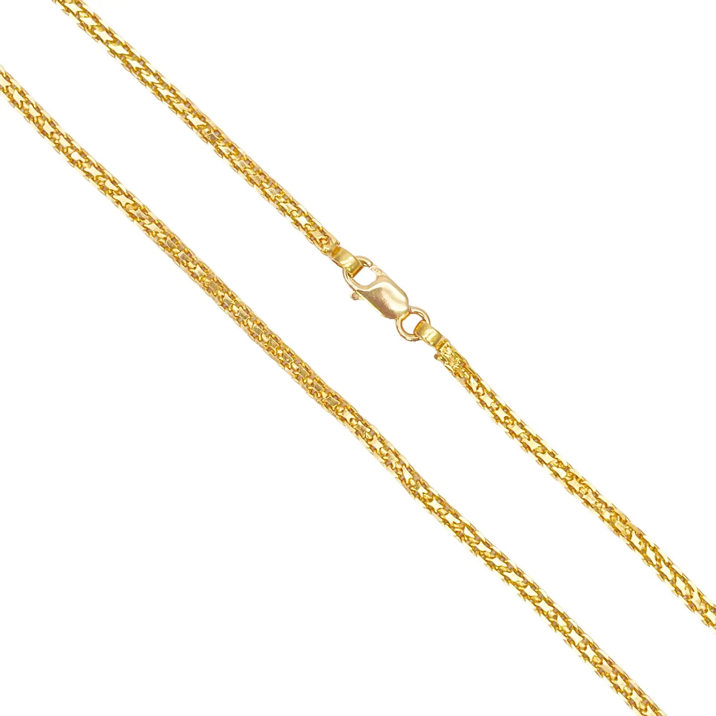 22ct Yellow Gold Flat Link Chain Necklace 19 Inches 2.4mm Width  Flat Chain