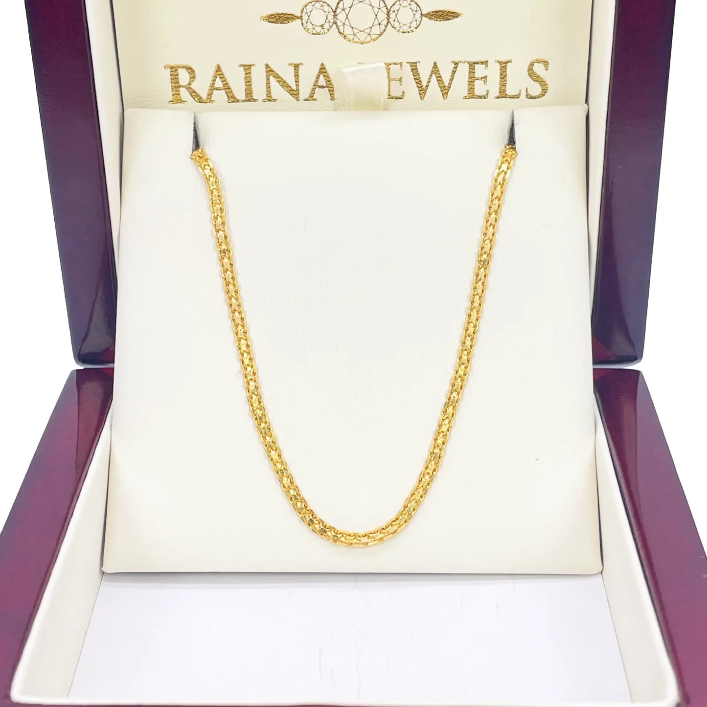 22ct Yellow Gold Flat Link Chain Necklace 19 Inches 2.4mm Width  Flat Chain