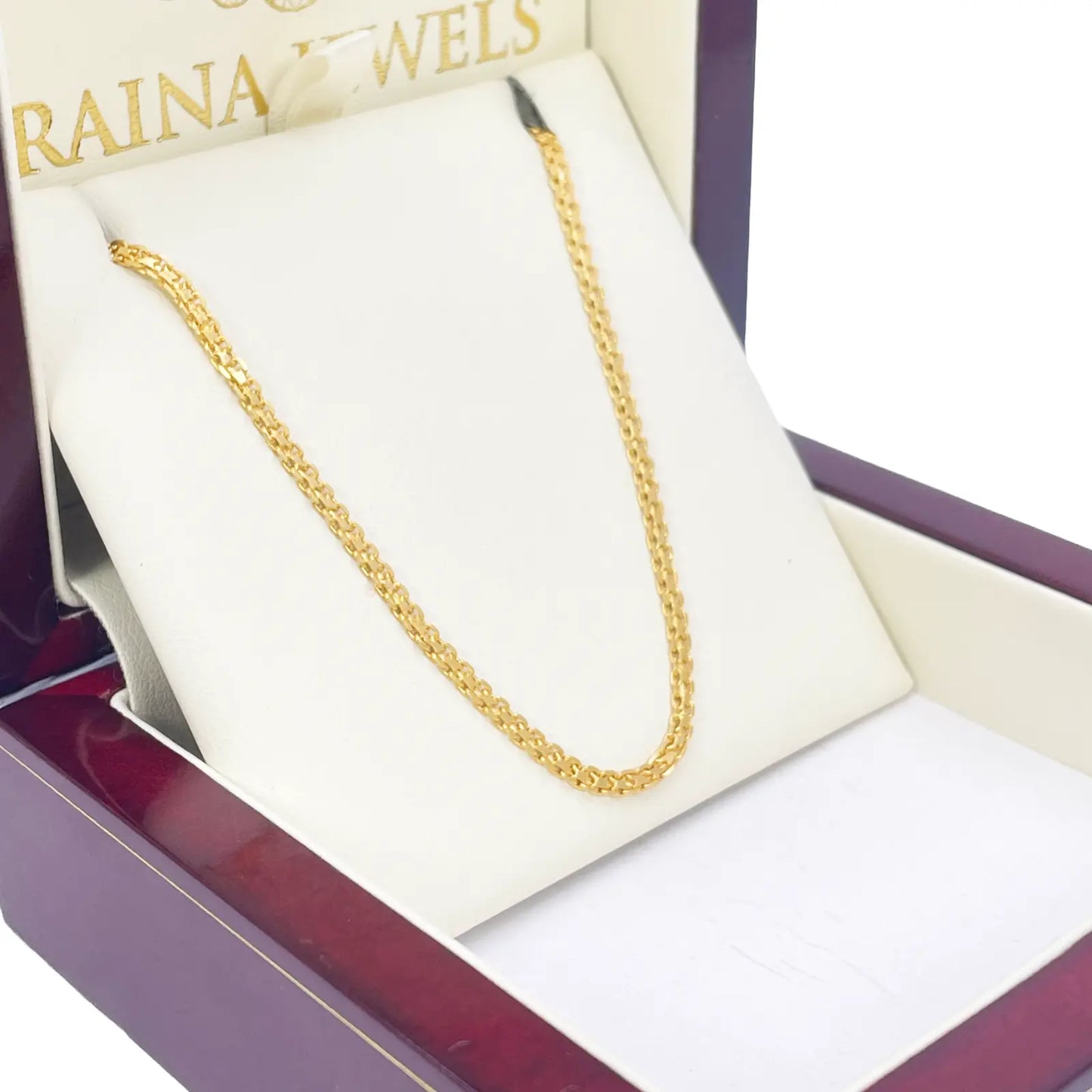 22ct Yellow Gold Flat Link Chain Necklace 19 Inches 2.4mm Width  Flat Chain