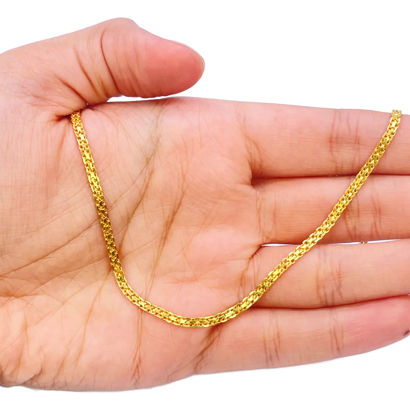 22ct Yellow Gold Flat Link Chain Necklace 19 Inches 2.4mm Width  Flat Chain