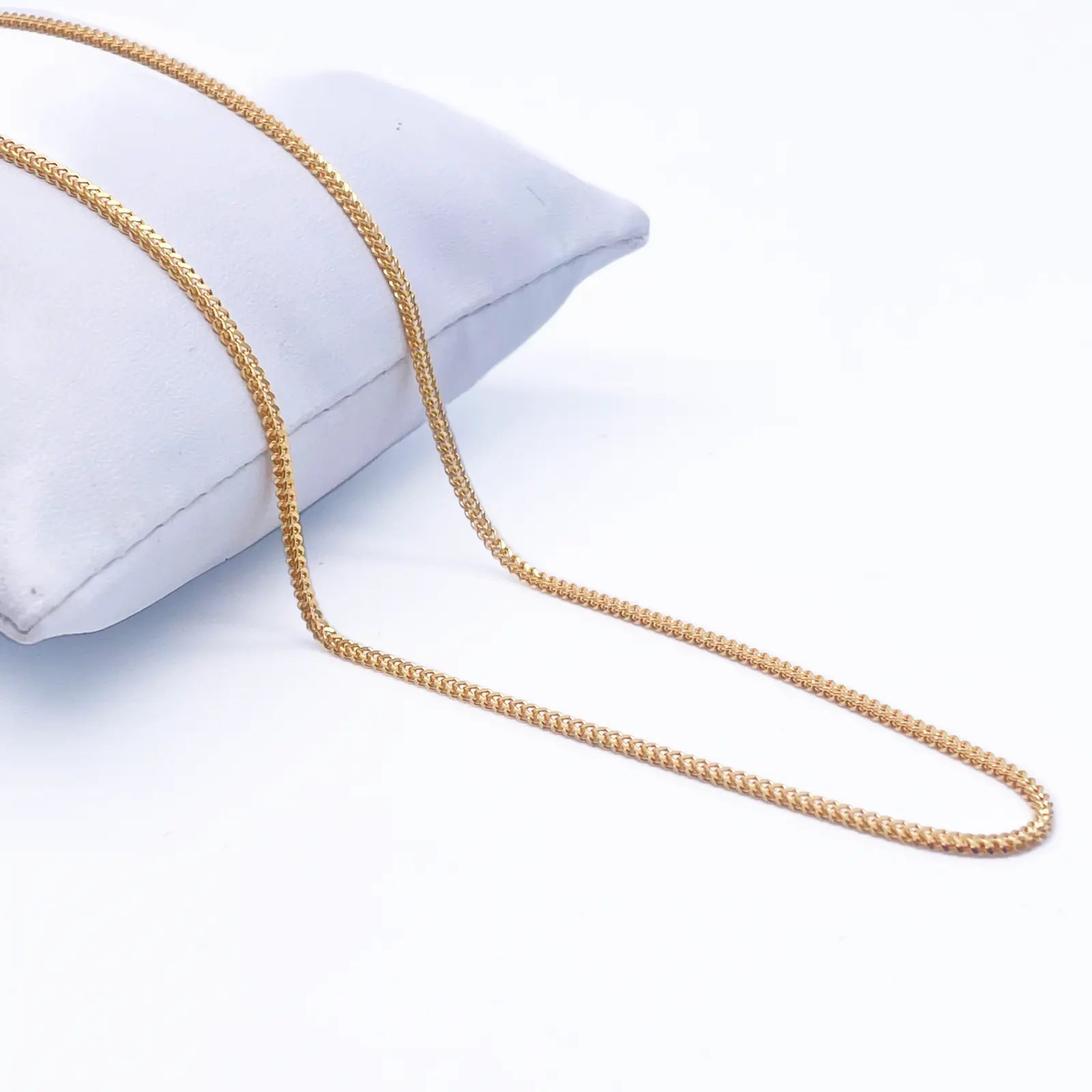 22ct Yellow Gold Foxtail Chain Necklace 16'' inches 1.6mm Width 