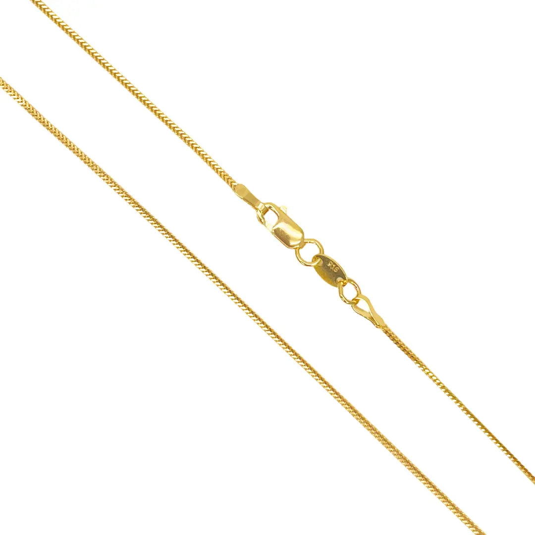 22ct Yellow Gold Foxtail Chain Necklace 16'' inches 1mm Width 