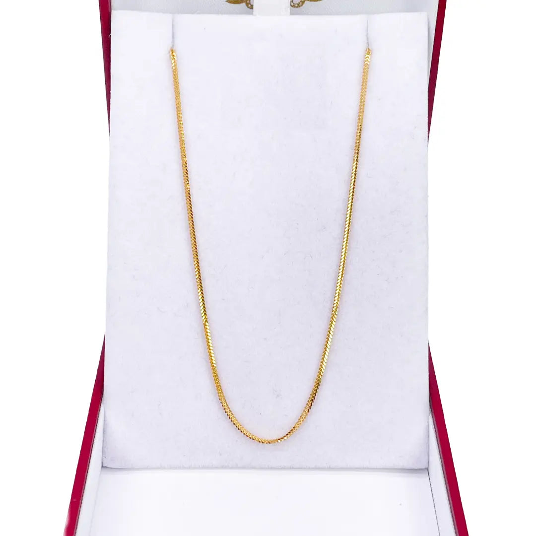22ct Yellow Gold Foxtail Chain Necklace 16'' inches 1mm Width 