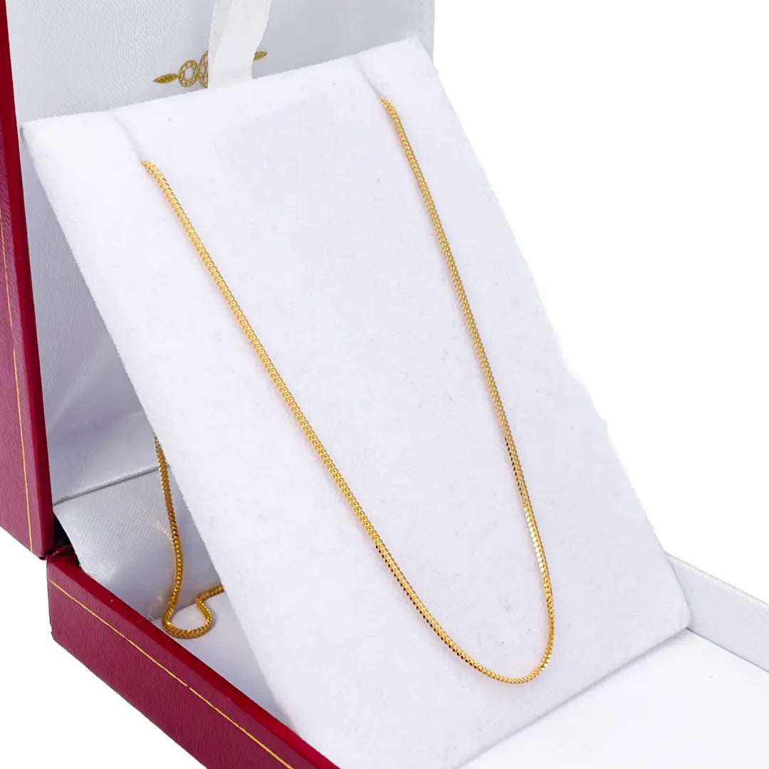 22ct Yellow Gold Foxtail Chain Necklace 16'' inches 1mm Width 