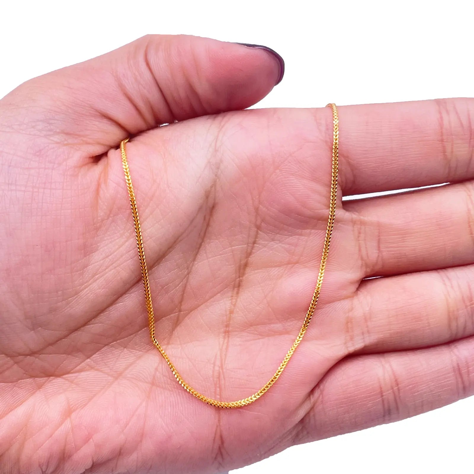 22ct Yellow Gold Foxtail Chain Necklace 16'' inches 1mm Width 