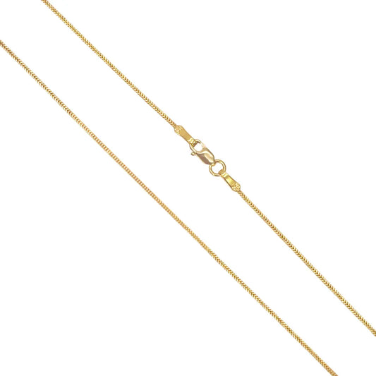 22ct Yellow Gold Foxtail Chain Necklace 18 Inches 0.8mm Width