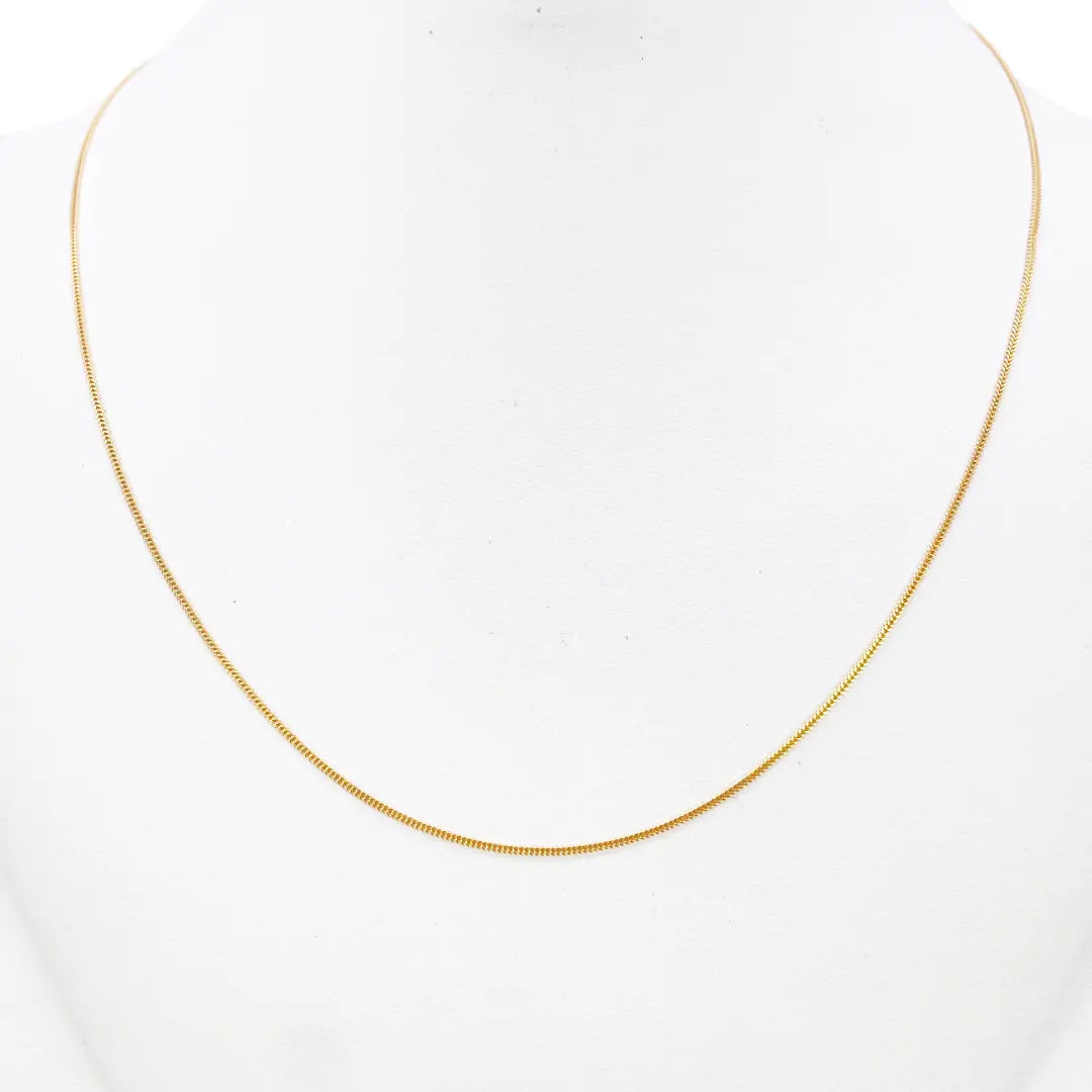 22ct Yellow Gold Foxtail Chain Necklace 18 Inches 0.8mm Width