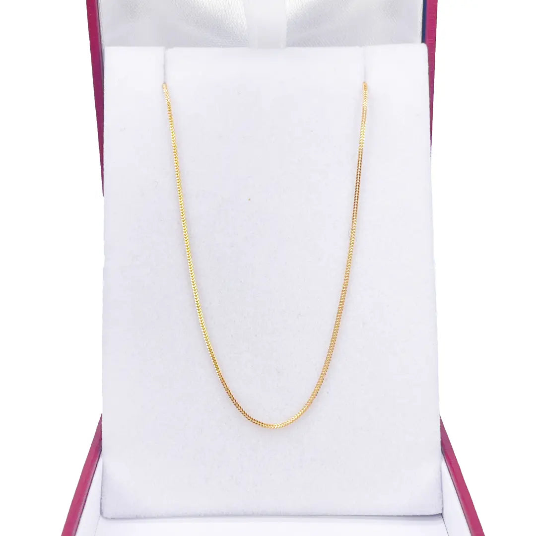 22ct Yellow Gold Foxtail Chain Necklace 18 Inches 0.8mm Width
