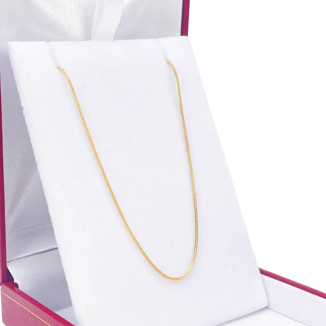 22ct Yellow Gold Foxtail Chain Necklace 18 Inches 0.8mm Width