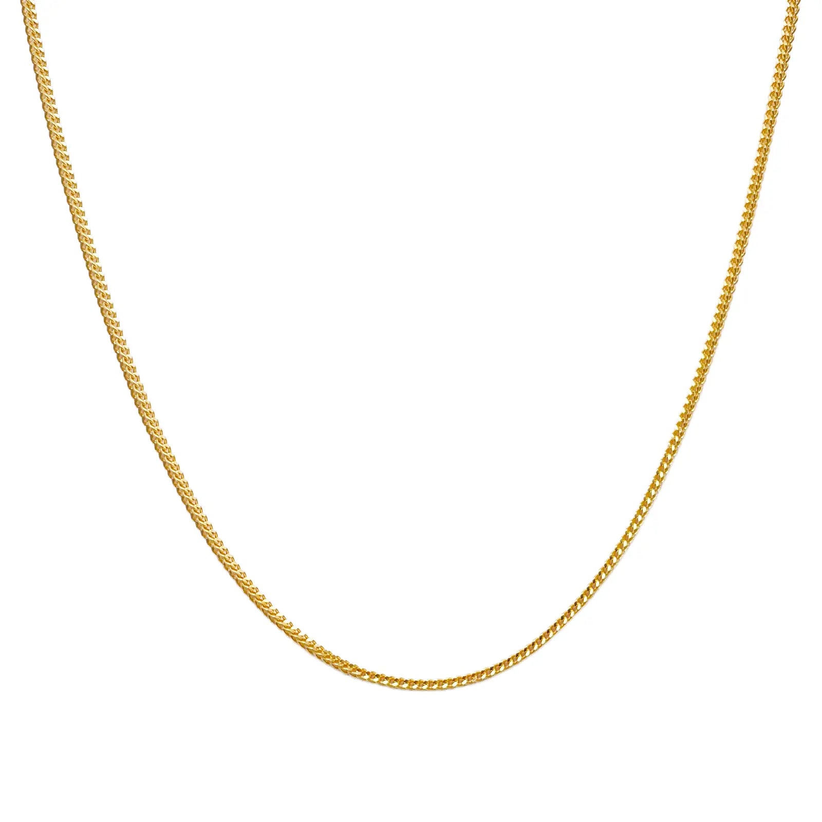 22ct Yellow Gold Foxtail Chain Necklace 18''Inches 2.0mm Width 