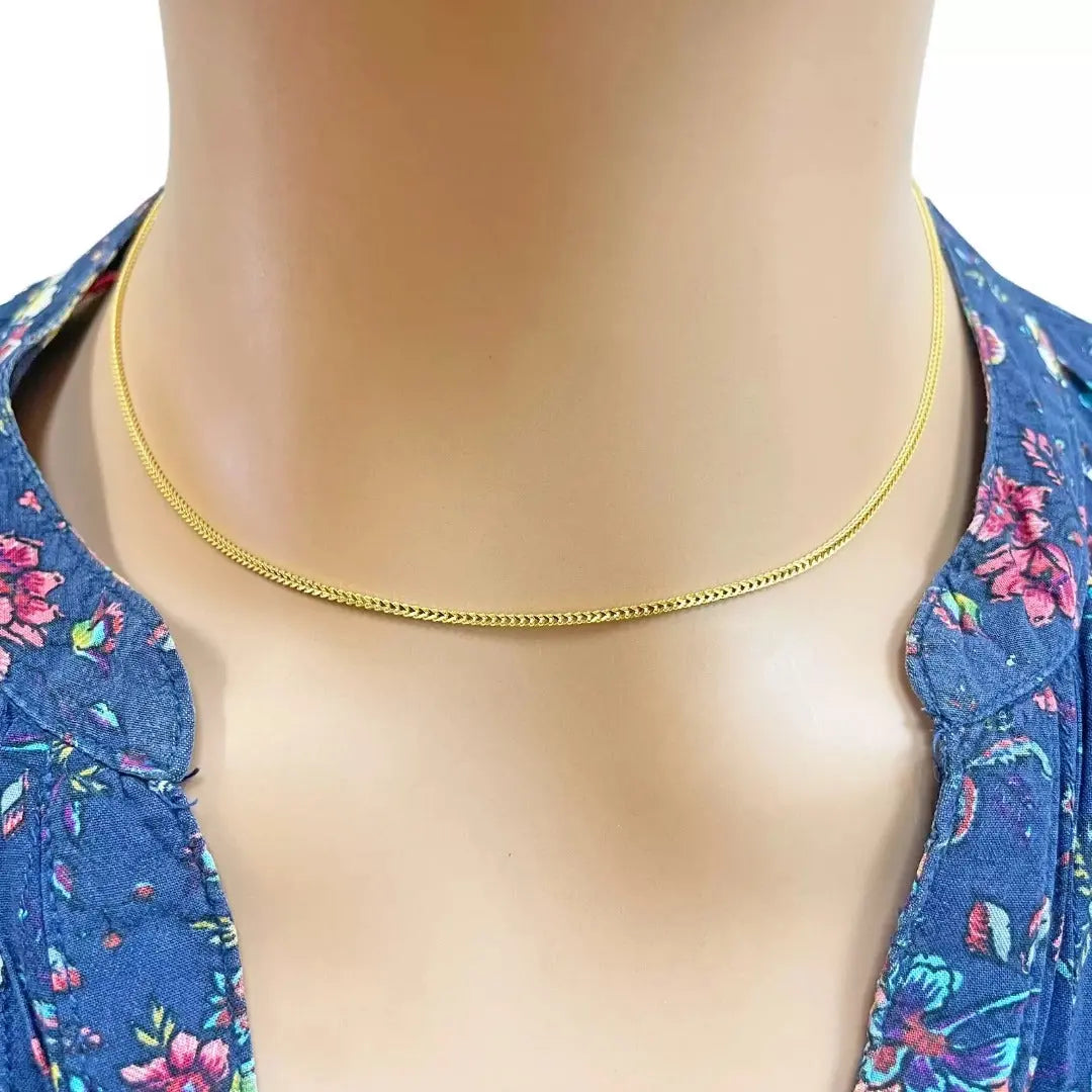 22ct Yellow Gold Foxtail Chain Necklace 20 inches 1.4mm Width 