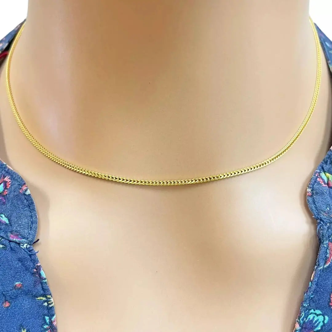 22ct Yellow Gold Foxtail Chain Necklace 20 inches 1.4mm Width 