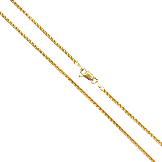 22ct Yellow Gold Foxtail Chain Necklace 20 inches 1.6mm Width 