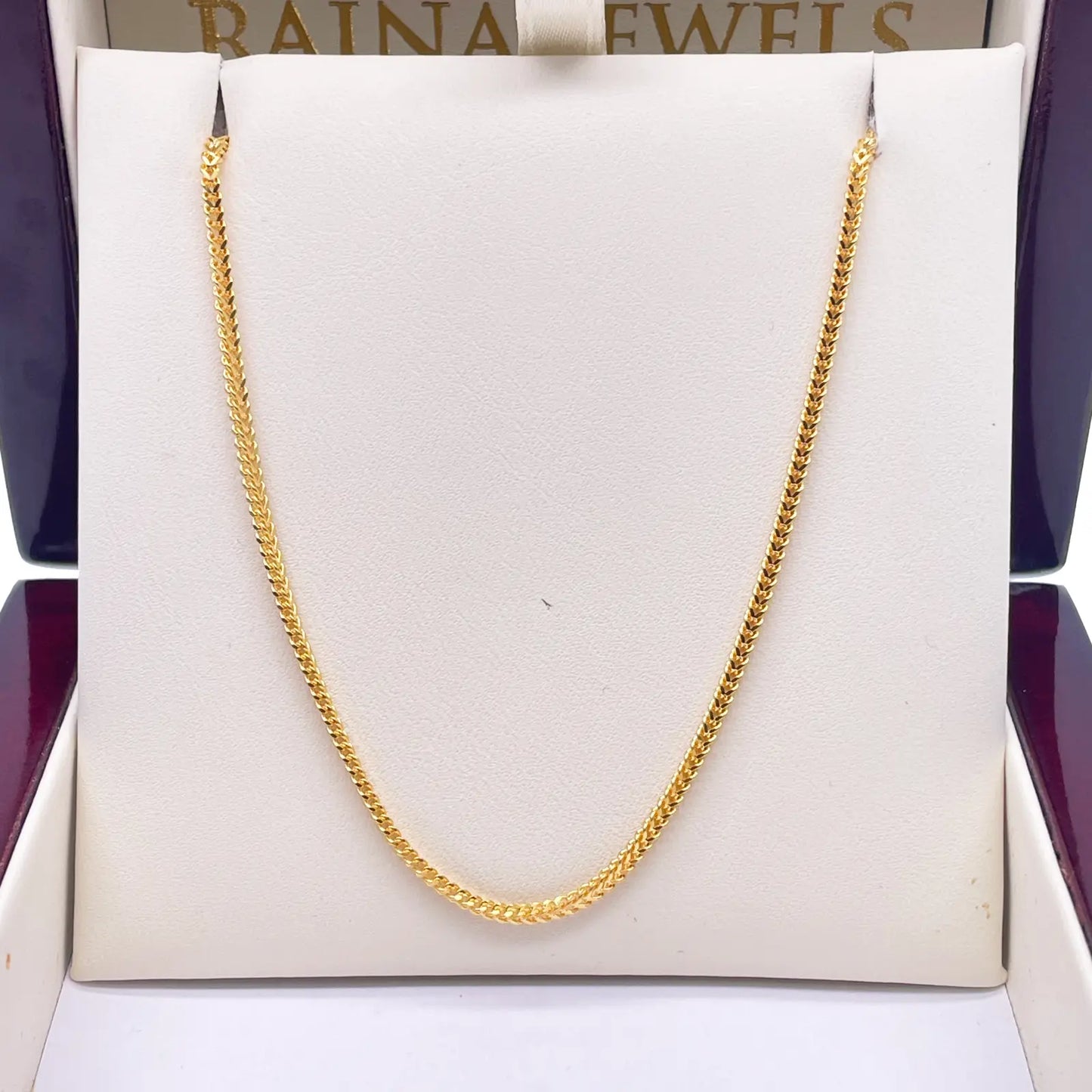 22ct Yellow Gold Foxtail Chain Necklace 20 inches 1.6mm Width 