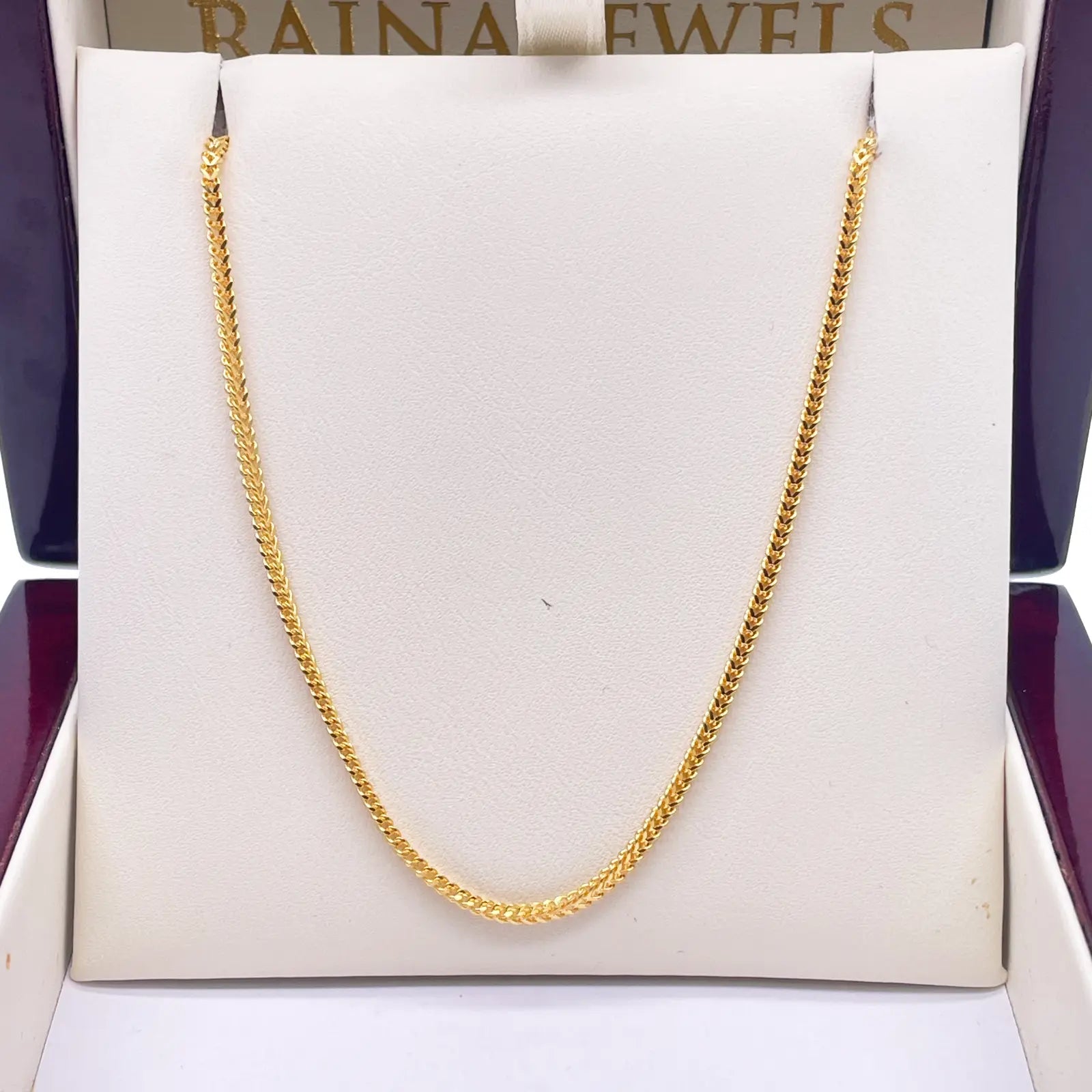 22ct Yellow Gold Foxtail Chain Necklace 20 inches 1.6mm Width 