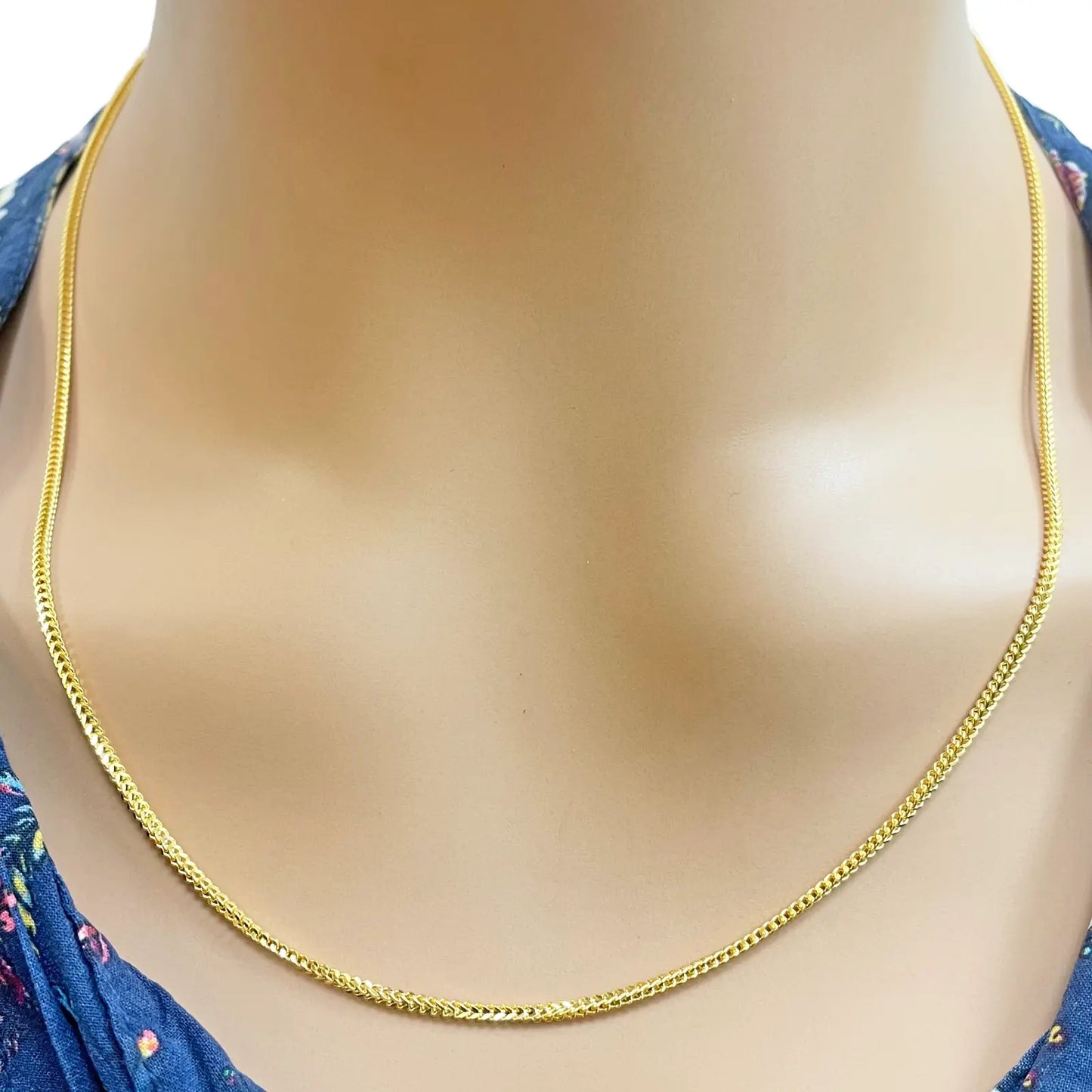 22ct Yellow Gold Foxtail Chain Necklace 20 inches 1.6mm Width 