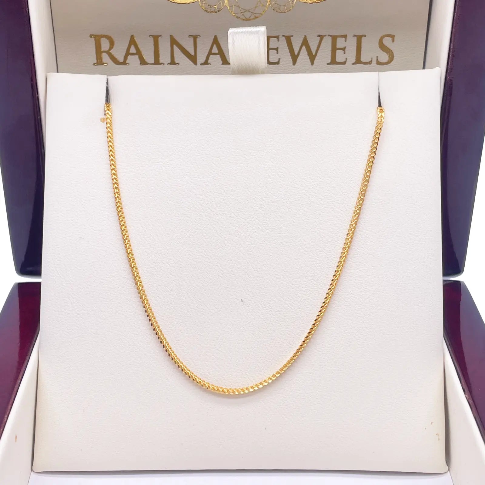 22ct Yellow Gold Foxtail Chain Necklace 20'' inches 1.2mm Width 