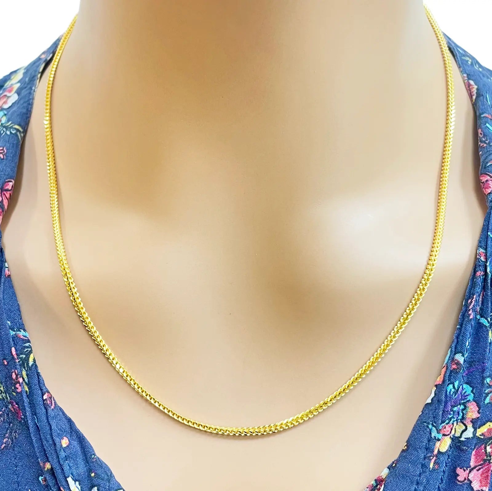 22ct Yellow Gold Foxtail Chain Necklace 20''inches 2.0mm Width 