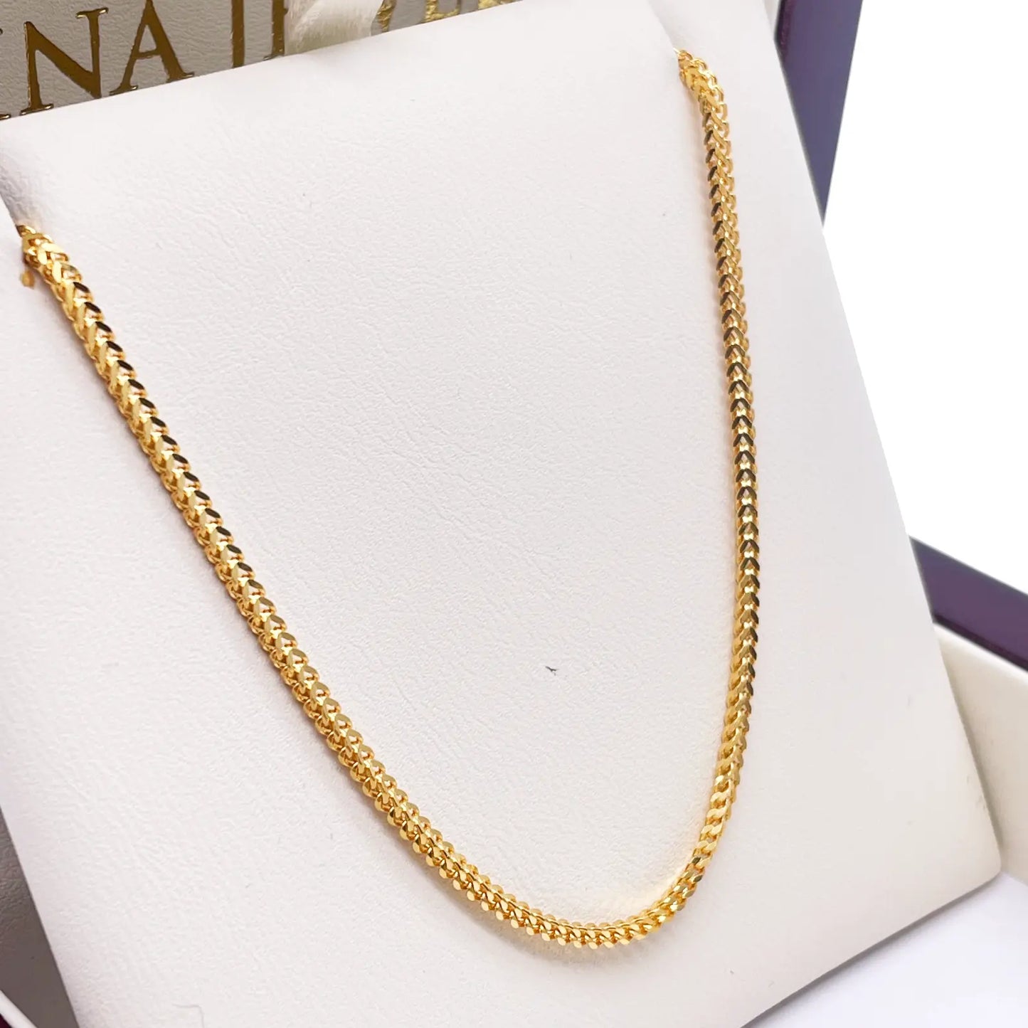 22ct Yellow Gold Foxtail Chain Necklace 22''inches 1.8mm Width 