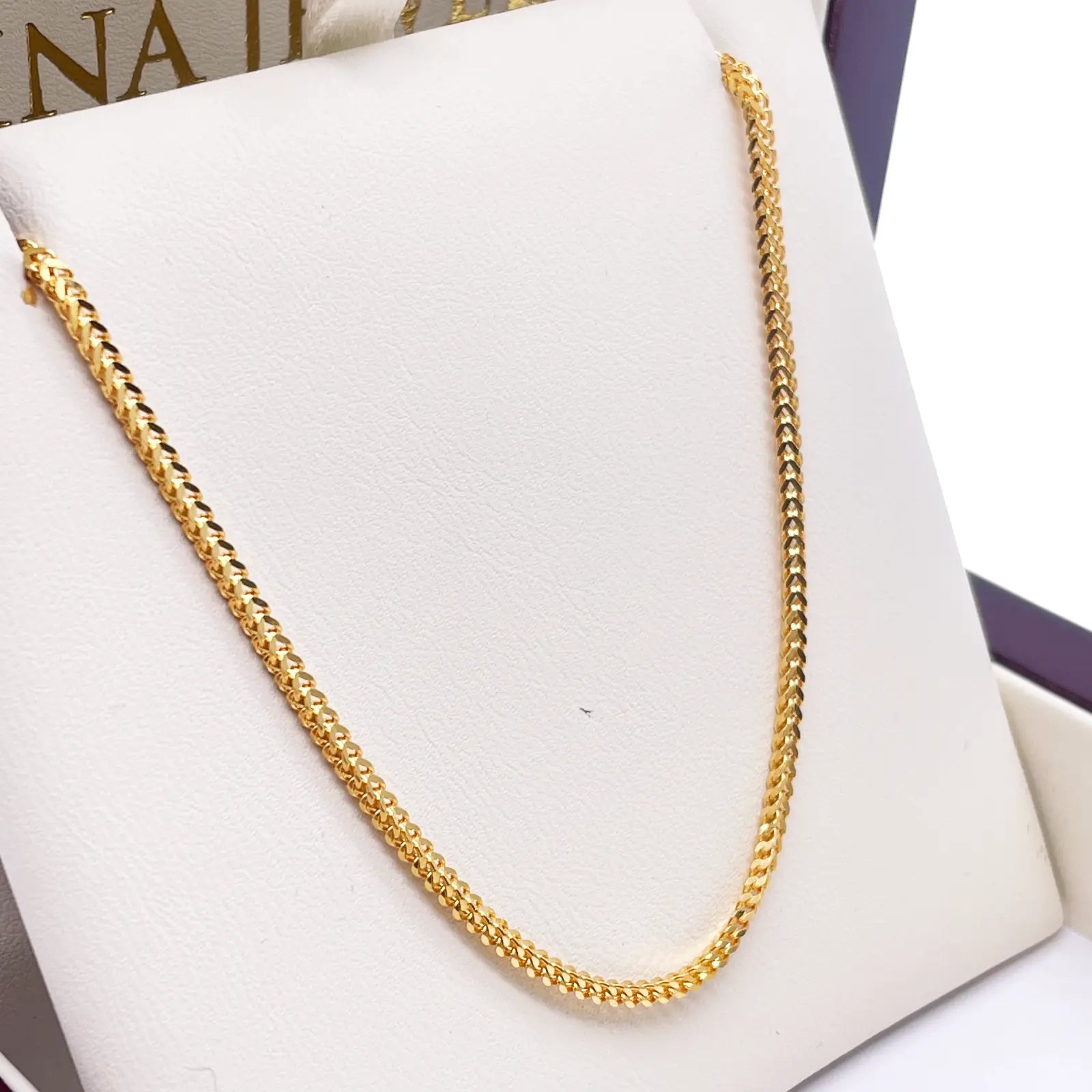 22ct Yellow Gold Foxtail Chain Necklace 22''inches 1.8mm Width 