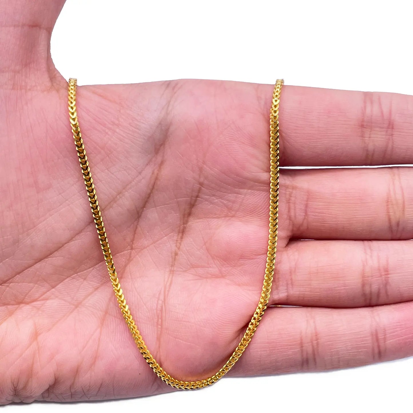 22ct Yellow Gold Foxtail Chain Necklace 22''inches 1.8mm Width 
