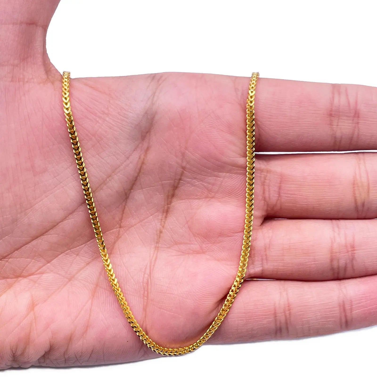 22ct Yellow Gold Foxtail Chain Necklace 22''inches 1.8mm Width 