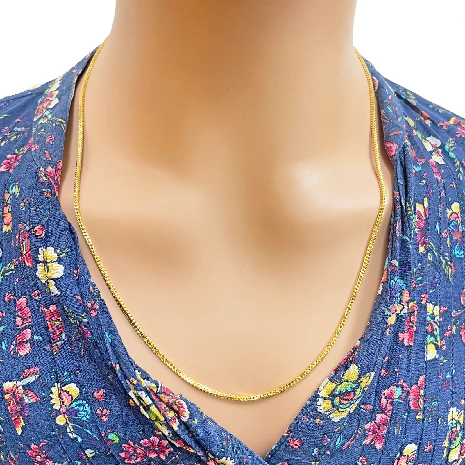 22ct Yellow Gold Foxtail Chain Necklace 22''inches 1.8mm Width 