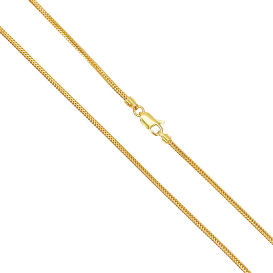 22ct Yellow Gold Foxtail Dragon Chain Necklace 16 Inches 1.8mm Width 