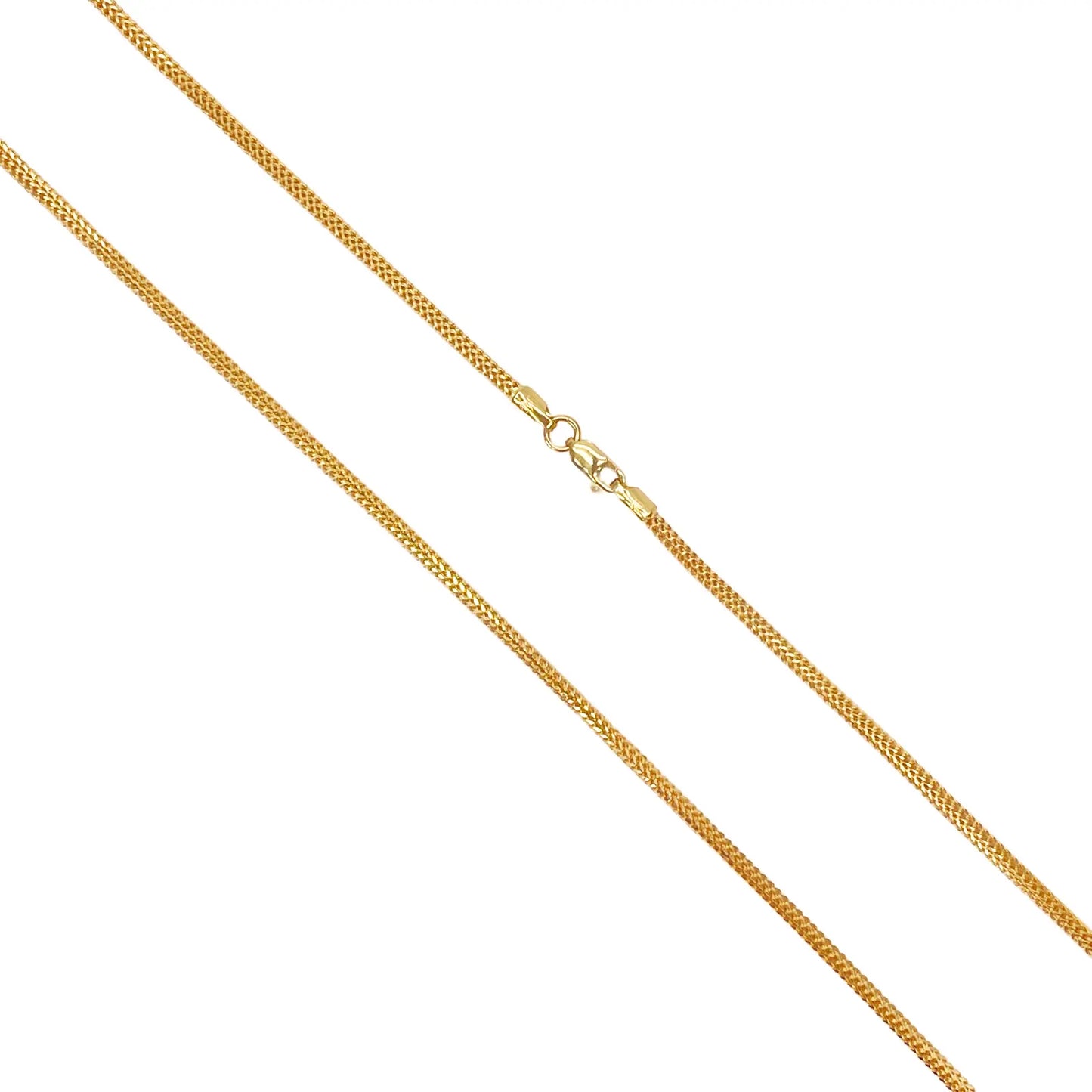 22ct Yellow Gold Foxtail Dragon Chain Necklace 18 Inches 2mm Width 