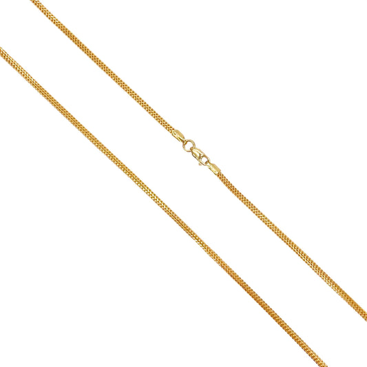 22ct Yellow Gold Foxtail Dragon Chain Necklace 18 Inches 2mm Width 