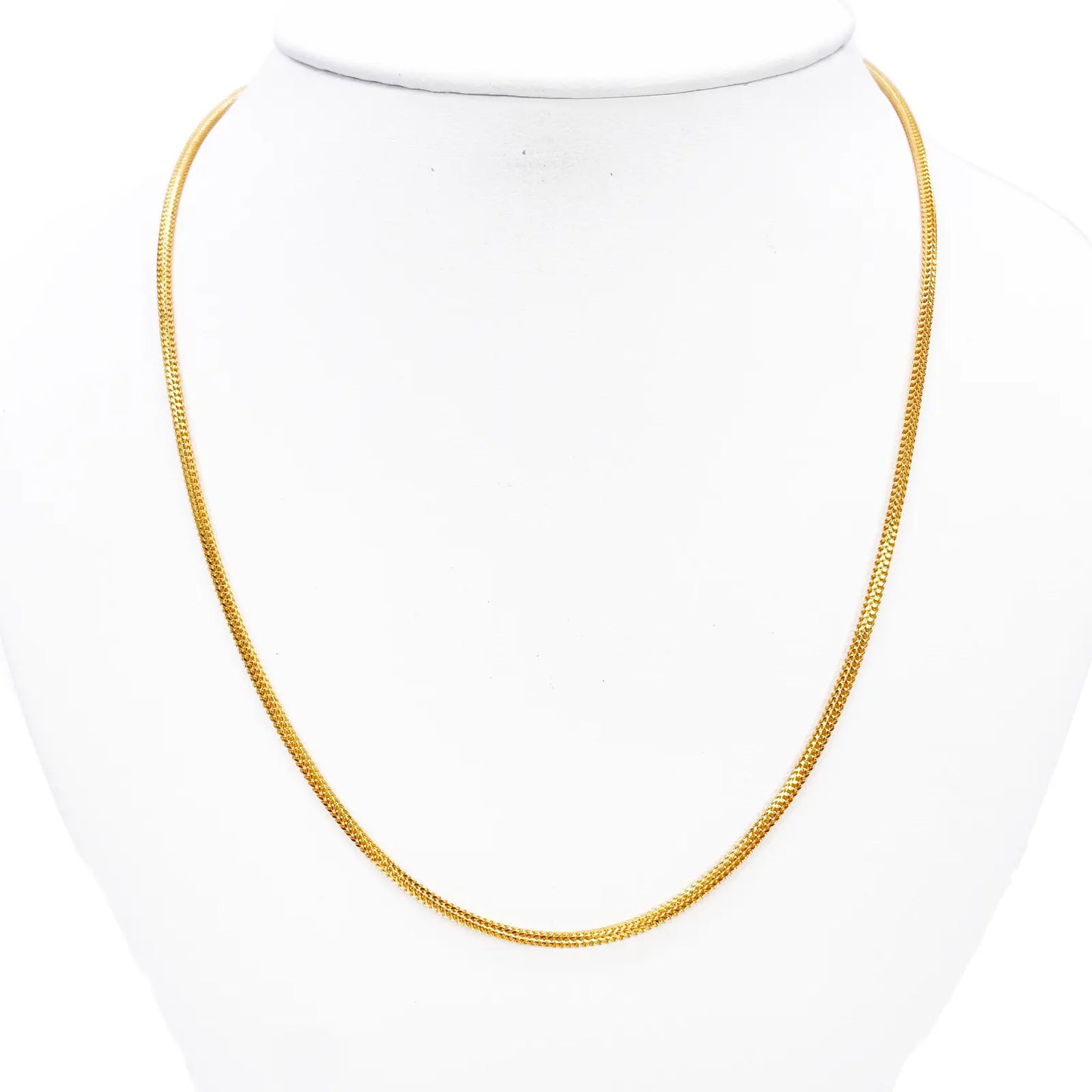 22ct Yellow Gold Foxtail Dragon Chain Necklace 18 Inches 2mm Width 