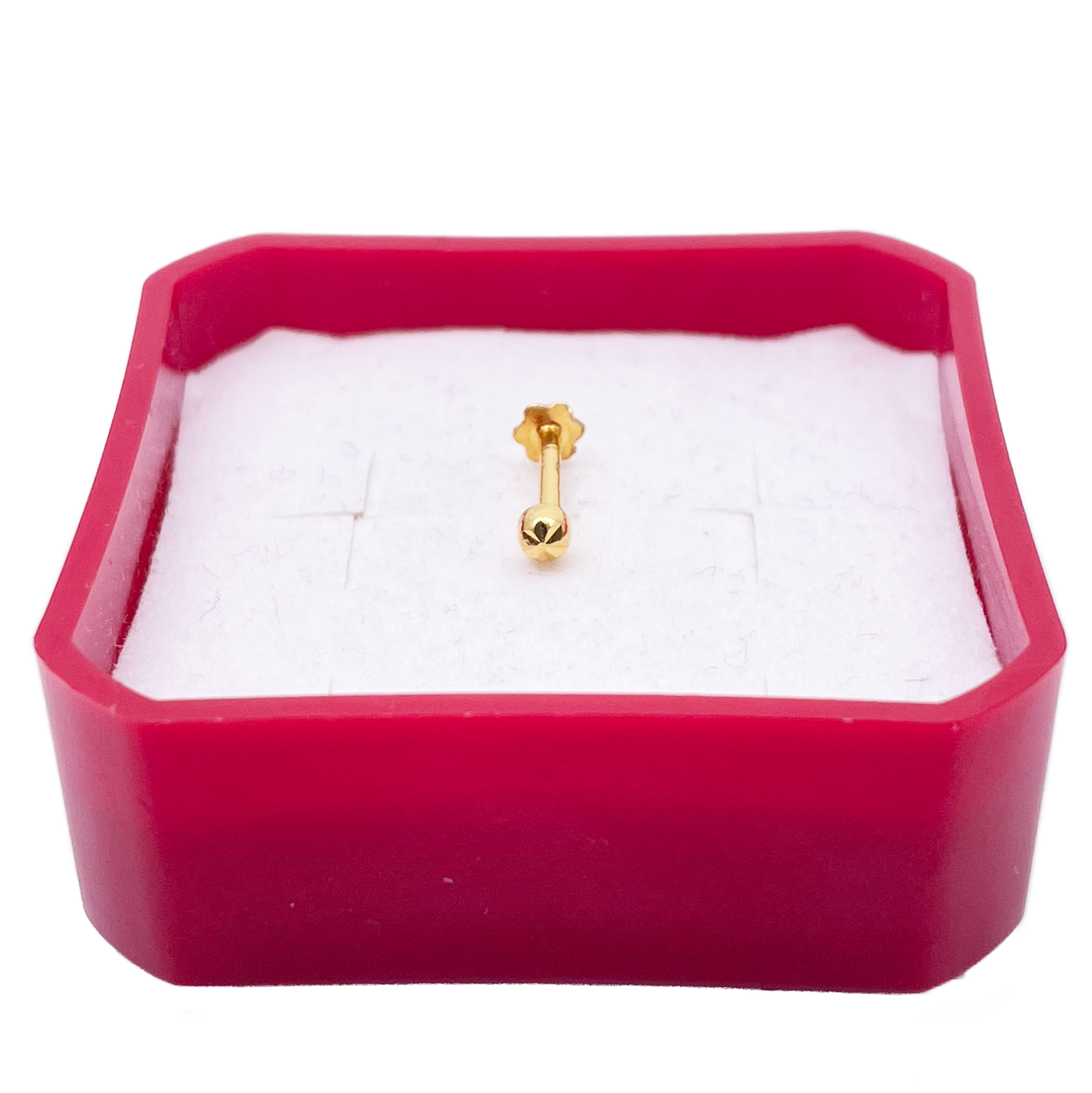 22ct Yellow Gold Gold Diamond Cut Flower Design Single Nose Stud/Pin 2.2mm Width 