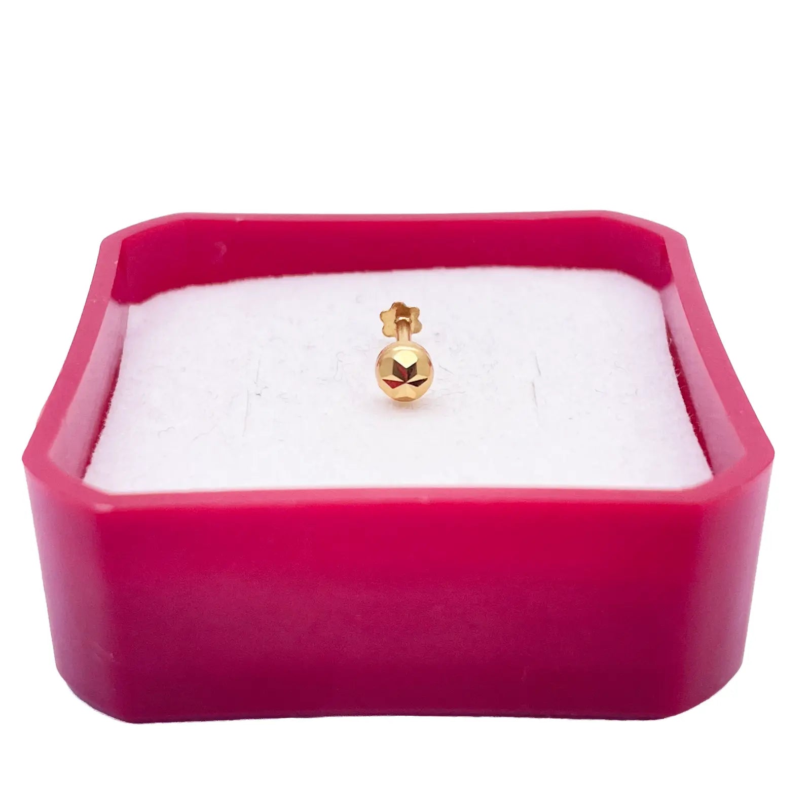 22ct Yellow Gold Gold Diamond Cut Flower Design Single Nose Stud/Pin 3.5mm Width 