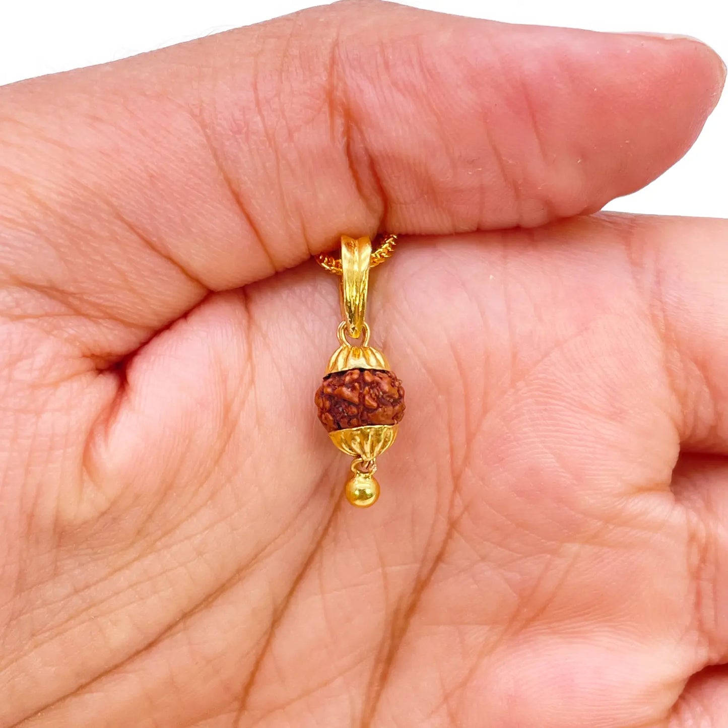 22ct Yellow Gold Handmade Rudraksha Small Pendant 
