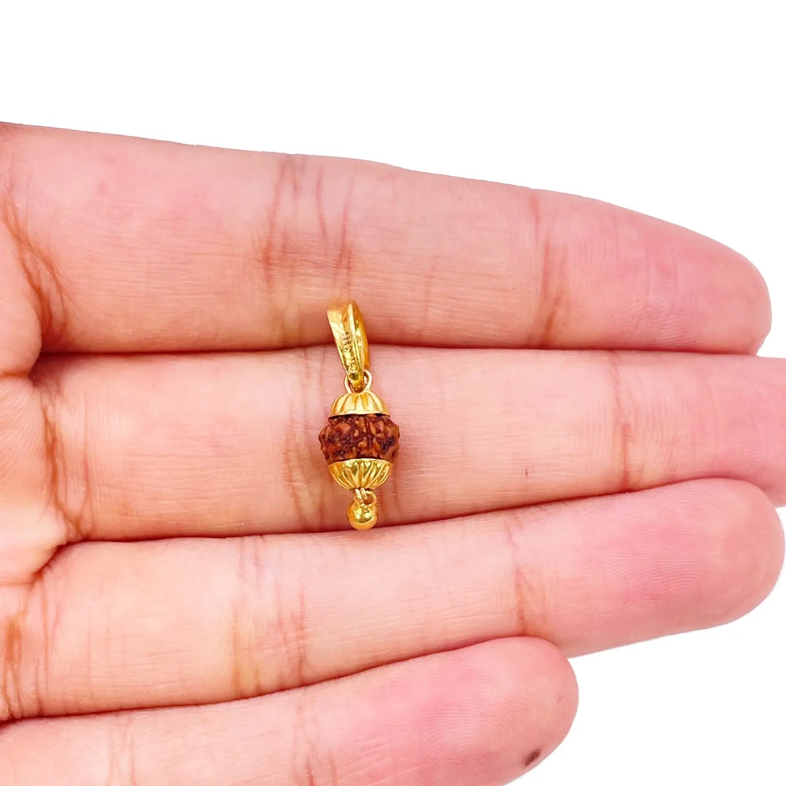 22ct Yellow Gold Handmade Rudraksha Small Pendant 