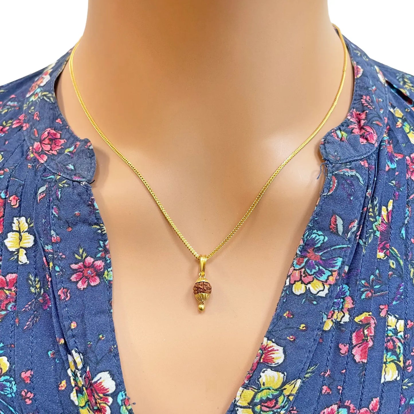 22ct Yellow Gold Handmade Rudraksha Small Pendant 