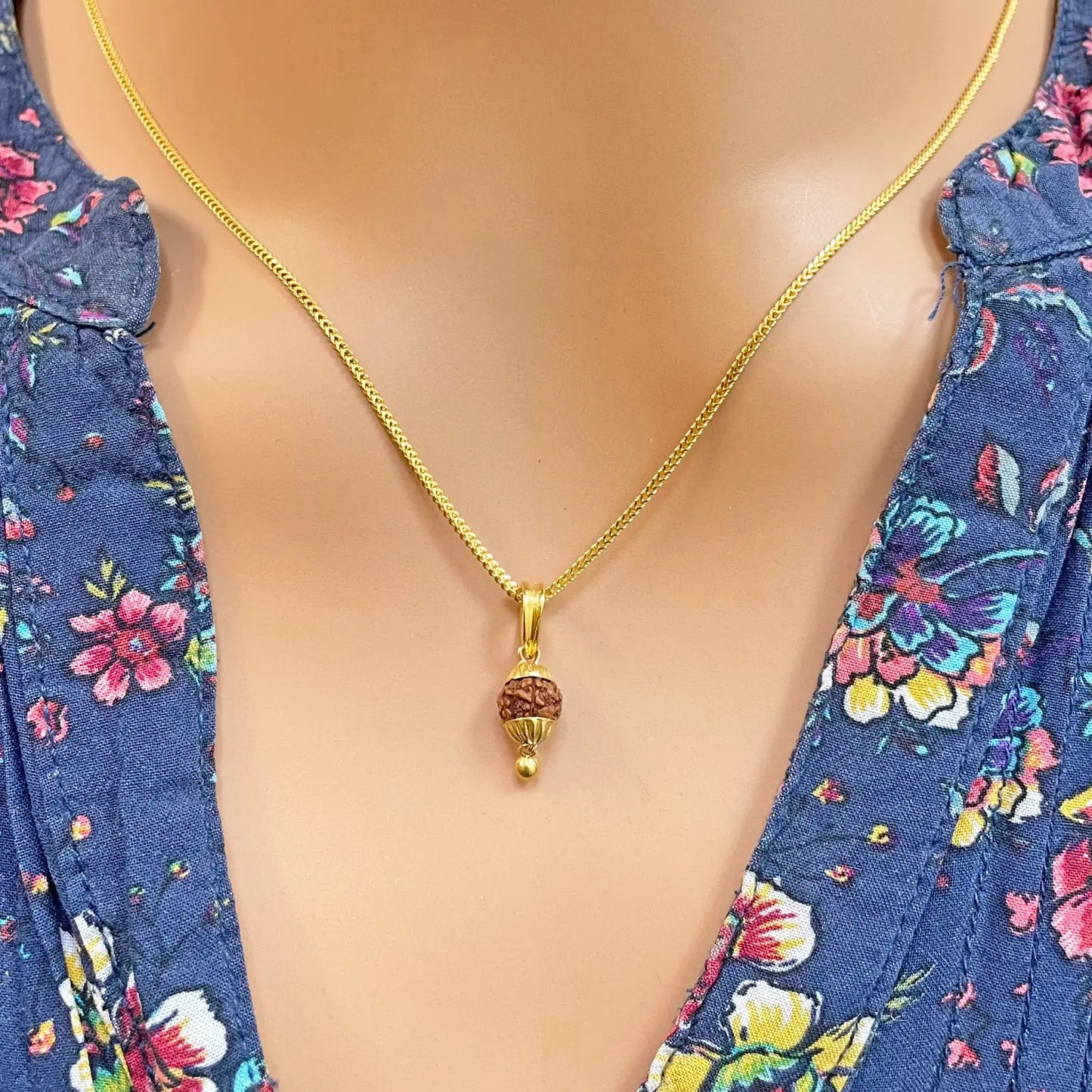 22ct Yellow Gold Handmade Rudraksha Small Pendant 