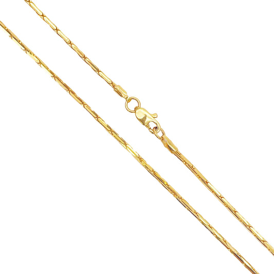 22ct Yellow Gold High Polished Bar Link Chain Necklace 18 inches 1.4mm Width  Chains