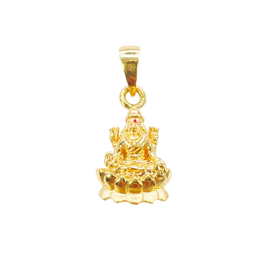 22ct Yellow Gold High Polished Lakshmi Pendant 22mm Length 
