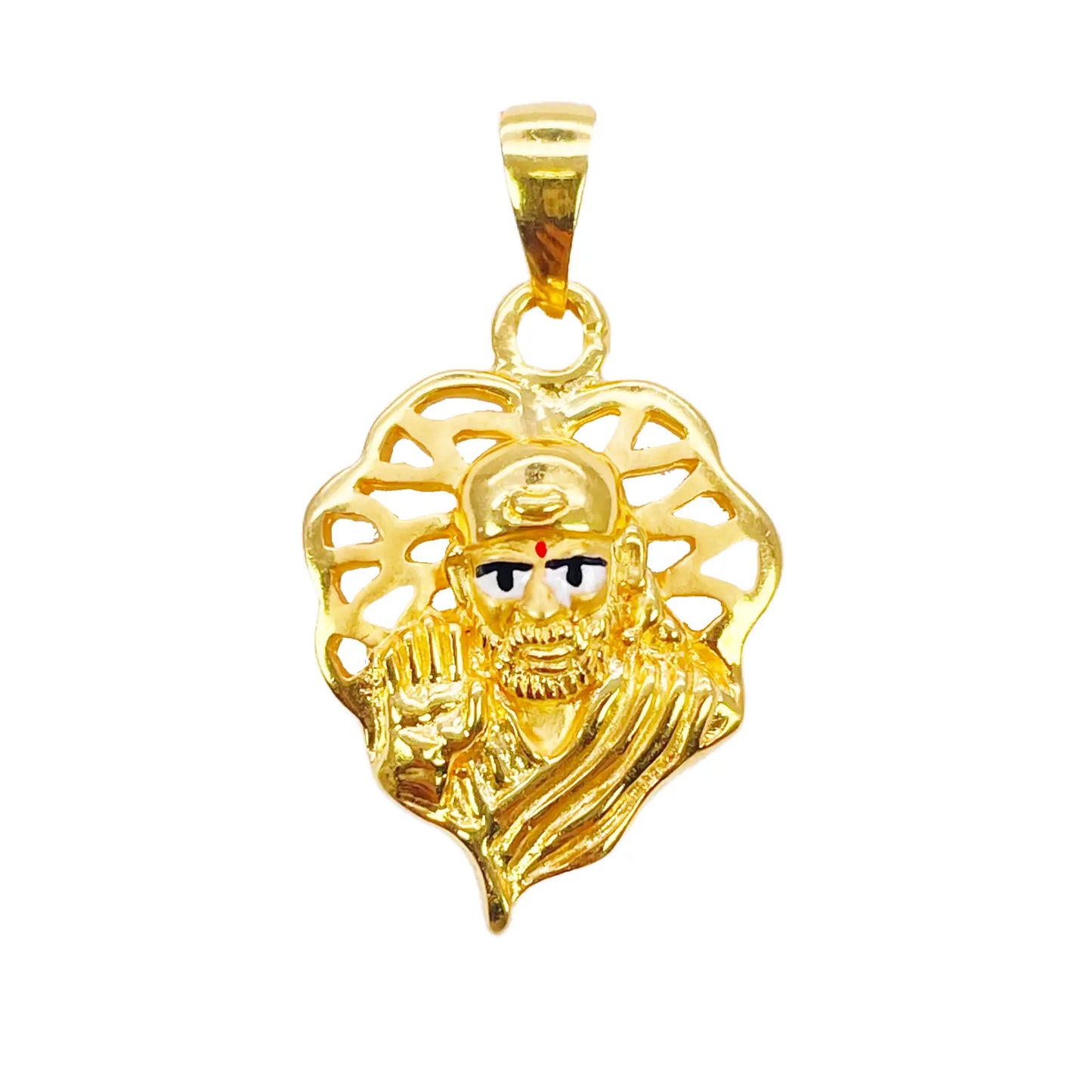 22ct Yellow Gold High Polished Sai Baba Pendant 22mm Length 