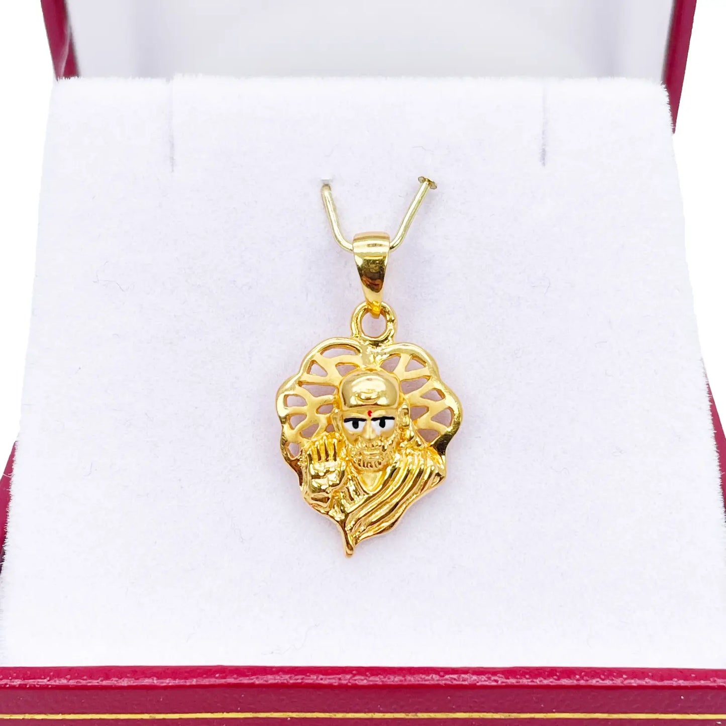 22ct Yellow Gold High Polished Sai Baba Pendant 22mm Length 
