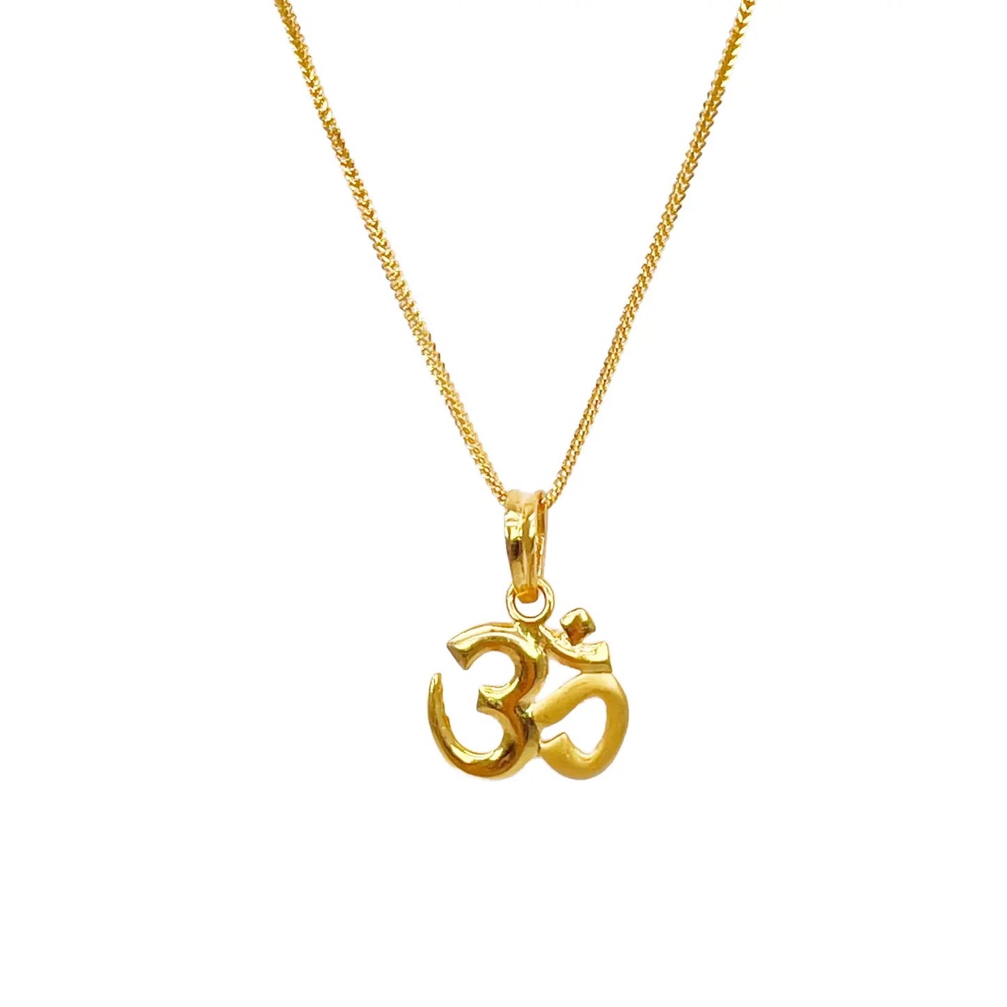 22ct Yellow Gold High Polished & Matt Finish Om Pendant 1.4gm (14x13mm) 