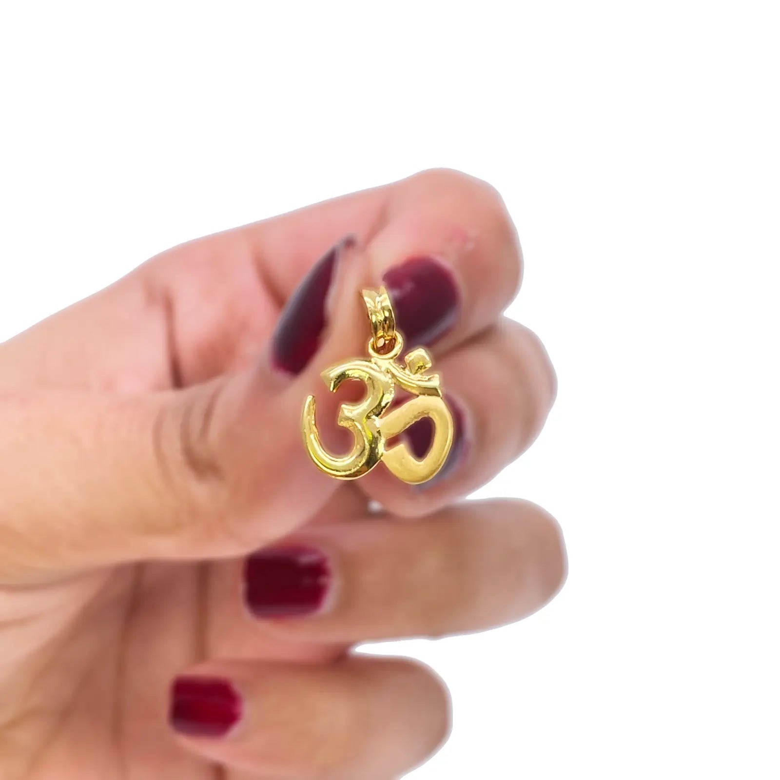 22ct Yellow Gold High Polished & Matt Finish Om Pendant 1.4gm (14x13mm) 