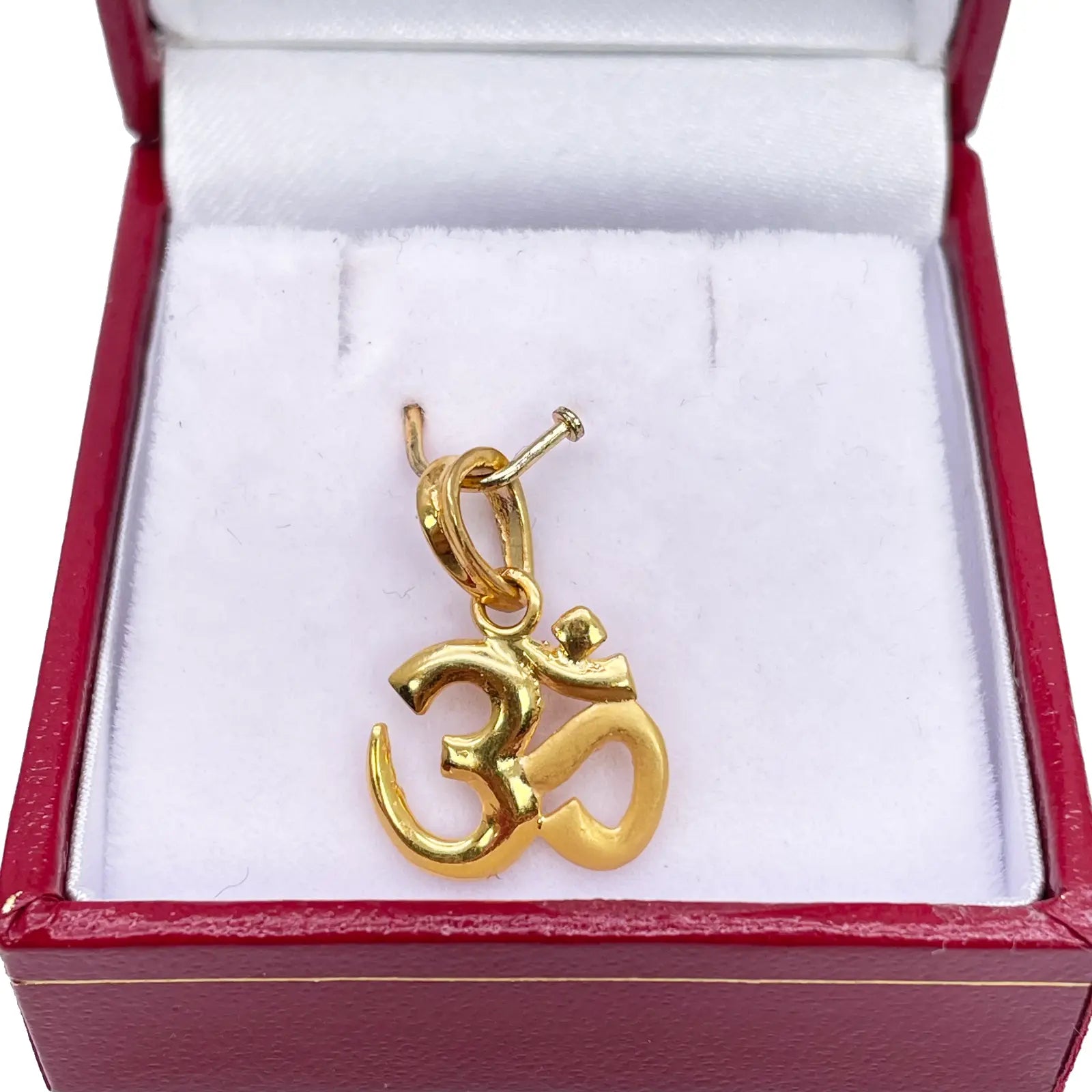 22ct Yellow Gold High Polished & Matt Finish Om Pendant 1.4gm (14x13mm) 